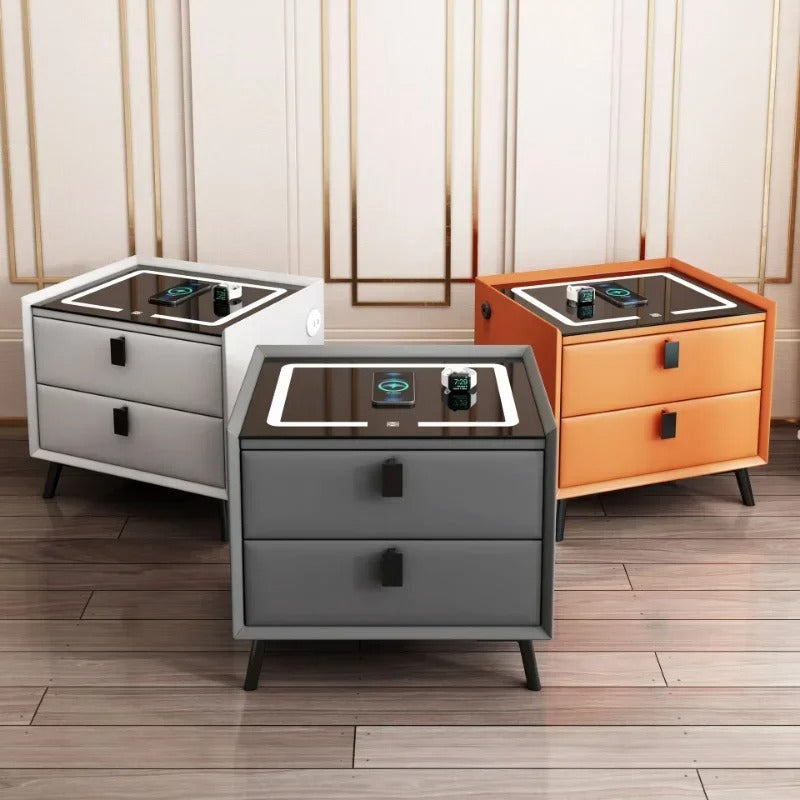 Tech-Integrated Bedside Table