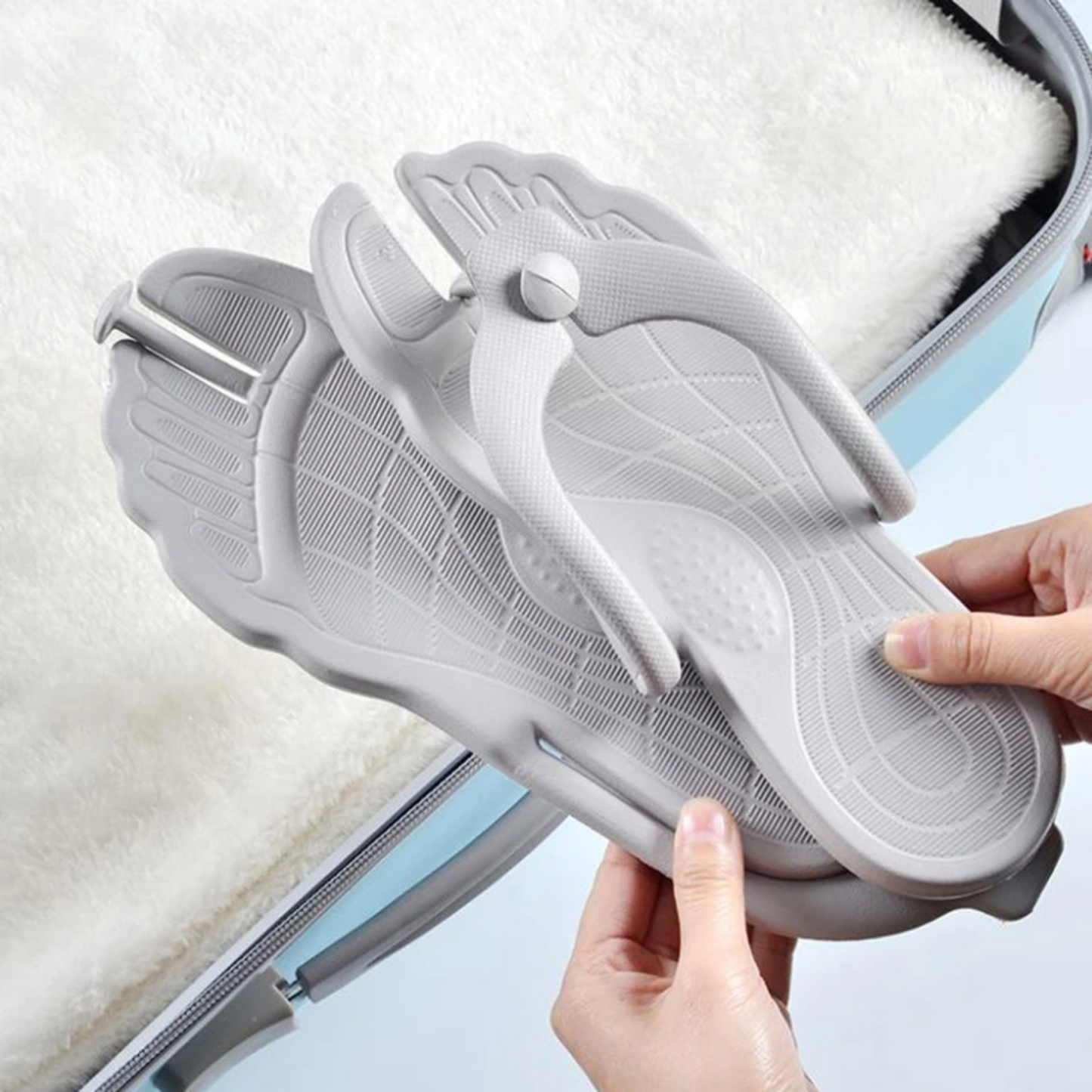 Summer Travel Portable Detachable Folding Non-Slip Slippers for Beach, Pool, Bathroom, etc.