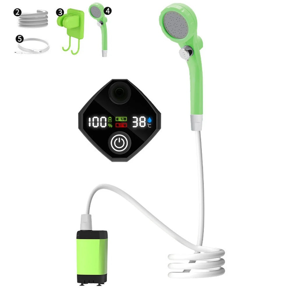 Cilious Rechargeable Portable Camping Shower with Digital Display
