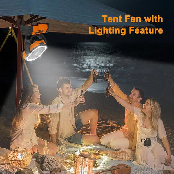 Camping Fan - Powered Fan Rechargeable with LED Lantern