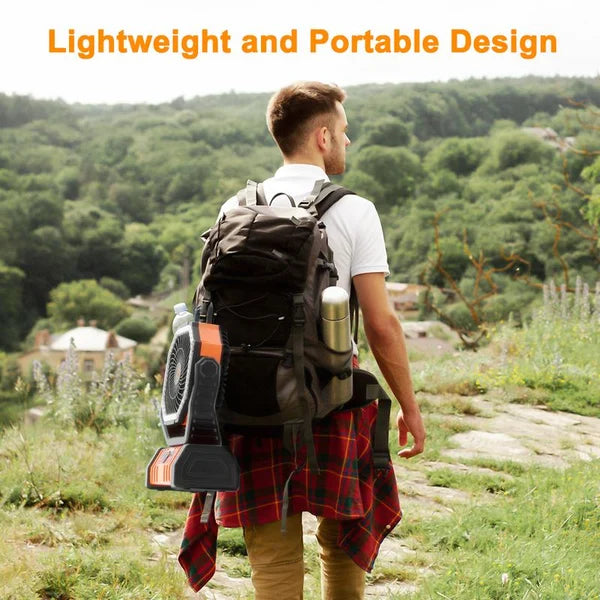 Camping Fan - Powered Fan Rechargeable with LED Lantern