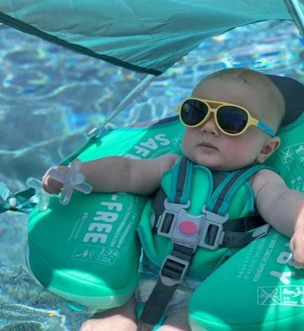 Smart Swim Trainer, Baby Pool Float With Canopy and Solid Swimming Waist Ring