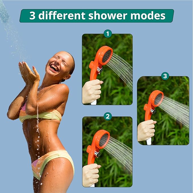 Cilious Rechargeable Portable Camping Shower with Digital Display