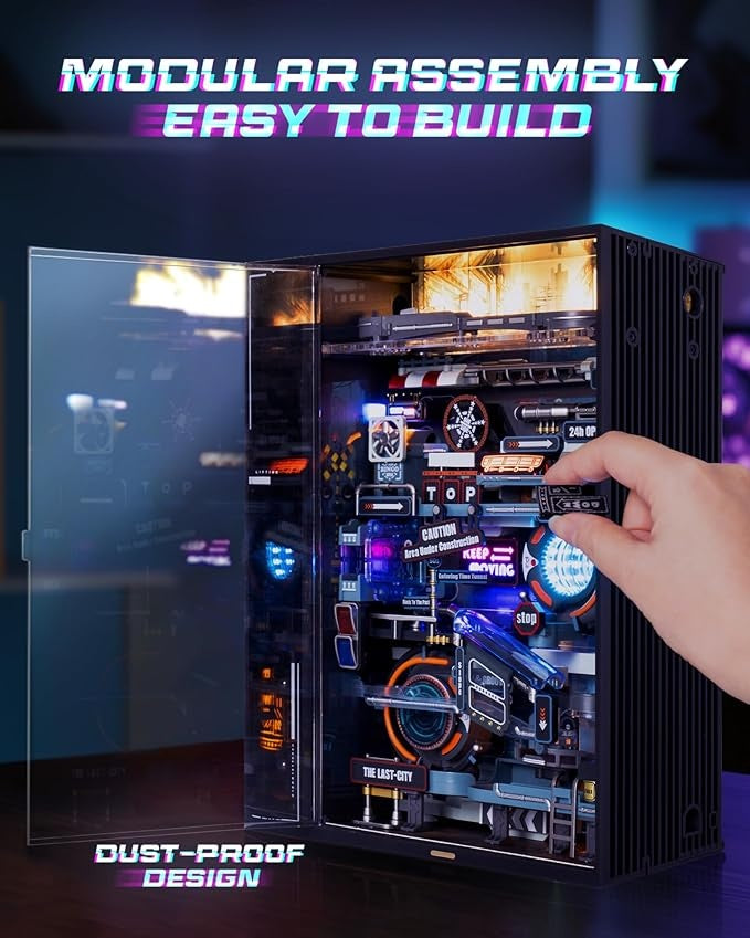 Cyberpunk-Inspired Futuristic Marble Run Puzzle