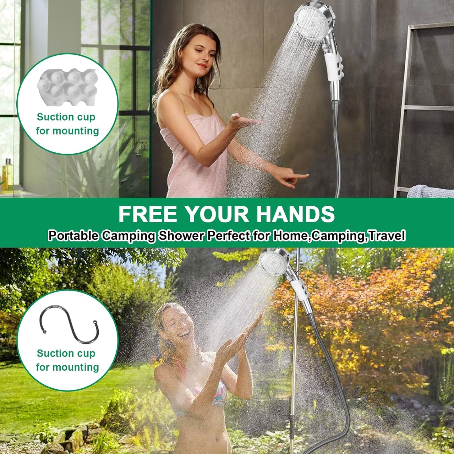 Cilious Rechargeable Portable Camping Shower with Digital Display