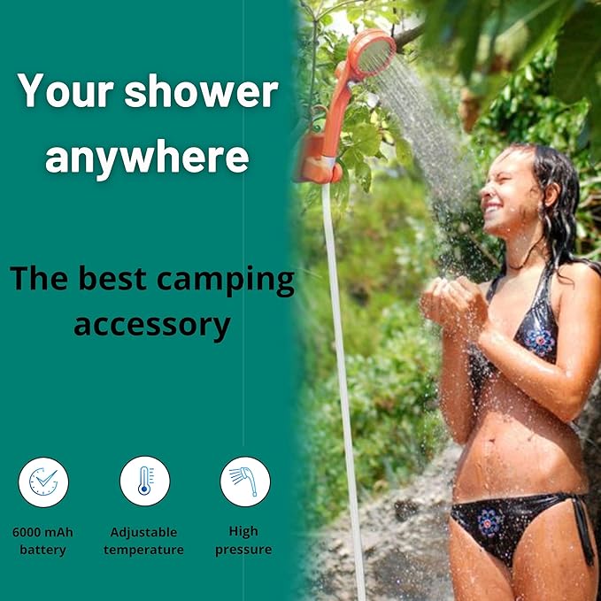 Cilious Rechargeable Portable Camping Shower with Digital Display