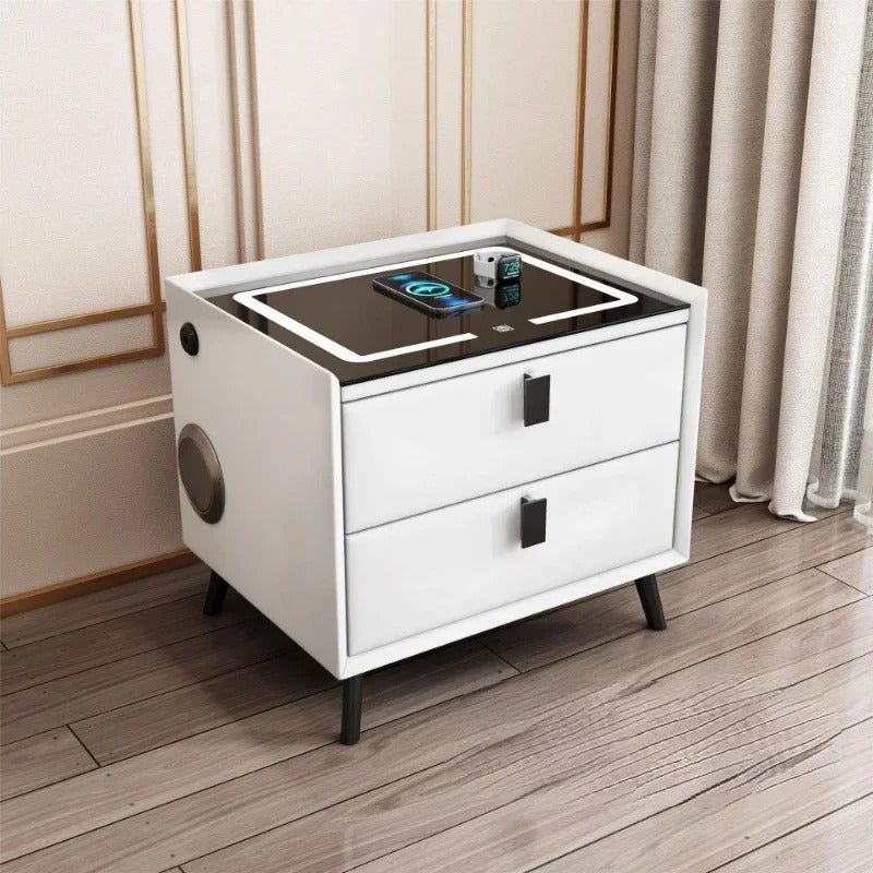 Tech-Integrated Bedside Table