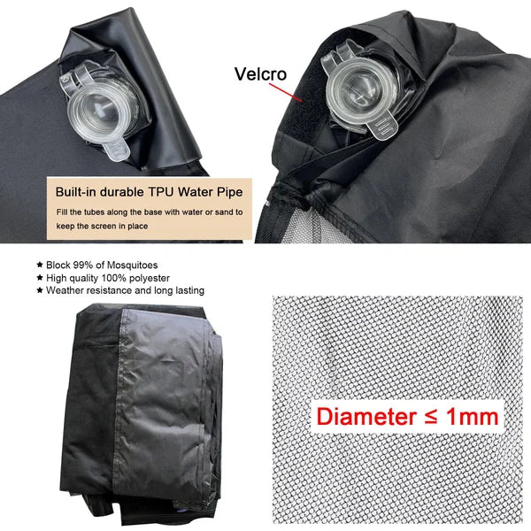 7.5-10 FT Patio Umbrella Mosquito Net, Gift For Camping Lovers