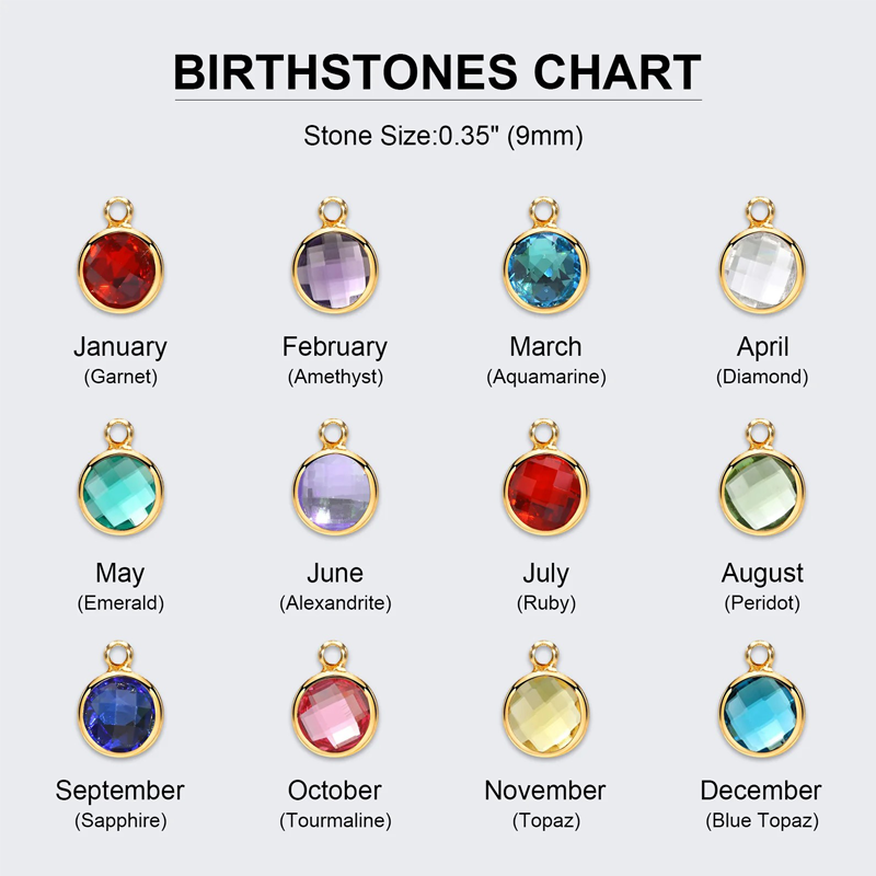 Womens Name Necklaces Pendant With Birthstone, Customized Any Name, Personalized Birthday Gift