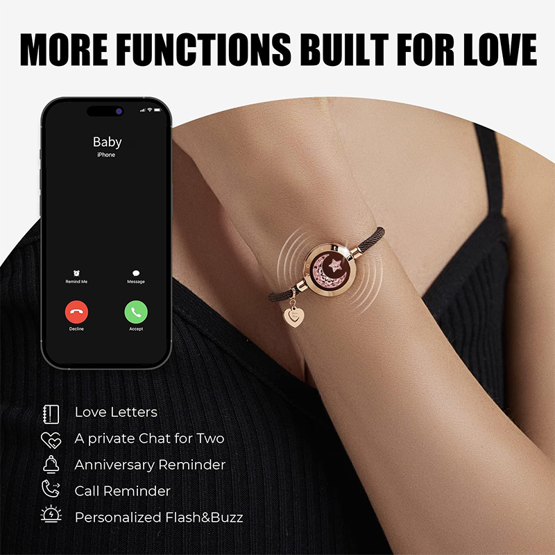Totwoo Smart Bracelets Long Distance Love for Couples with Vibration & Lights