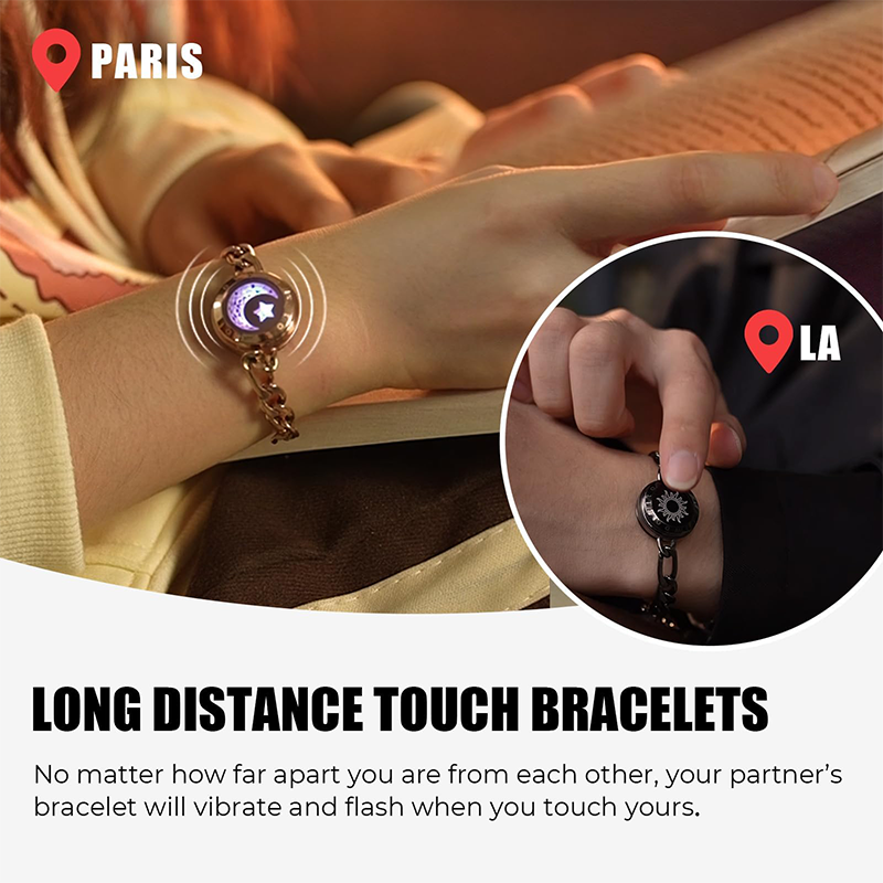 Totwoo Smart Bracelets Long Distance Love for Couples with Vibration & Lights