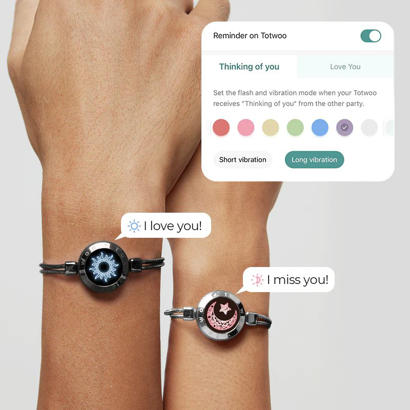 Totwoo Smart Bracelets Long Distance Love for Couples with Vibration & Lights