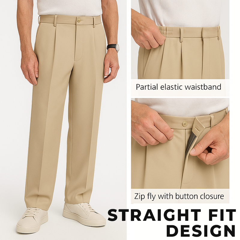 CoolForm Men's Ice Silk Pants – Slim Fit, Super Stretch, Everyday Comfort
