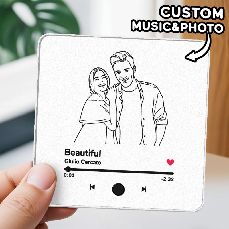 Customized Music Fridge Magnet Personalized Photo Fridge Magnet Can Play Songs and Adjust Volume