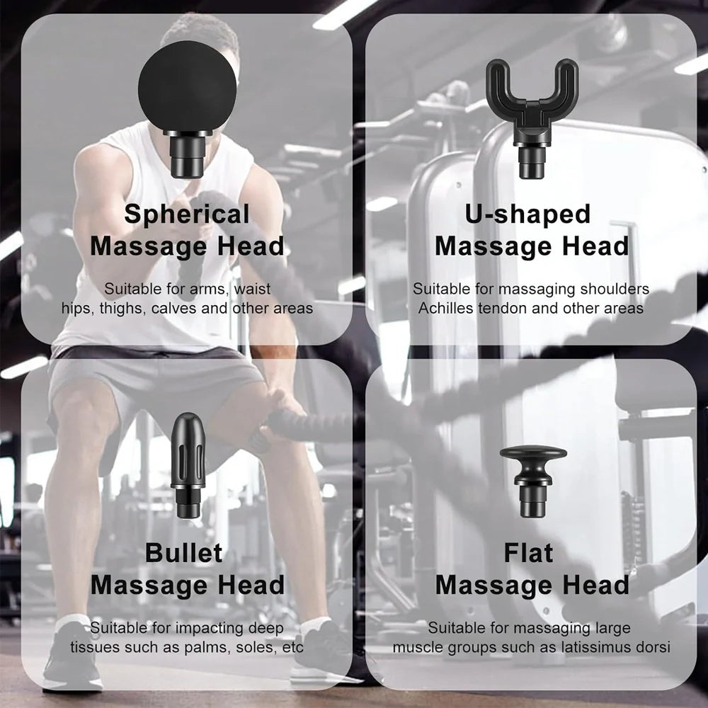 Massage Gun with Upgraded Extension Handle, Back Massager for Pain Relief Deep Tissue