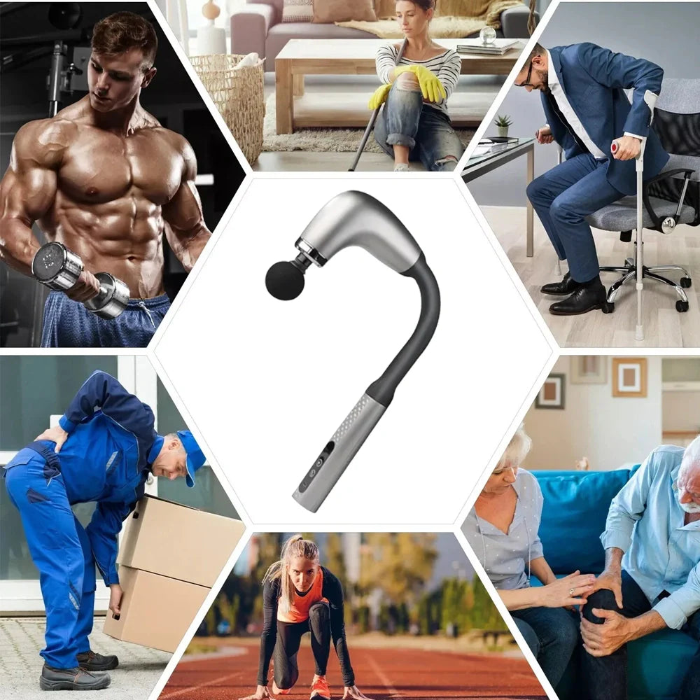 Massage Gun with Upgraded Extension Handle, Back Massager for Pain Relief Deep Tissue