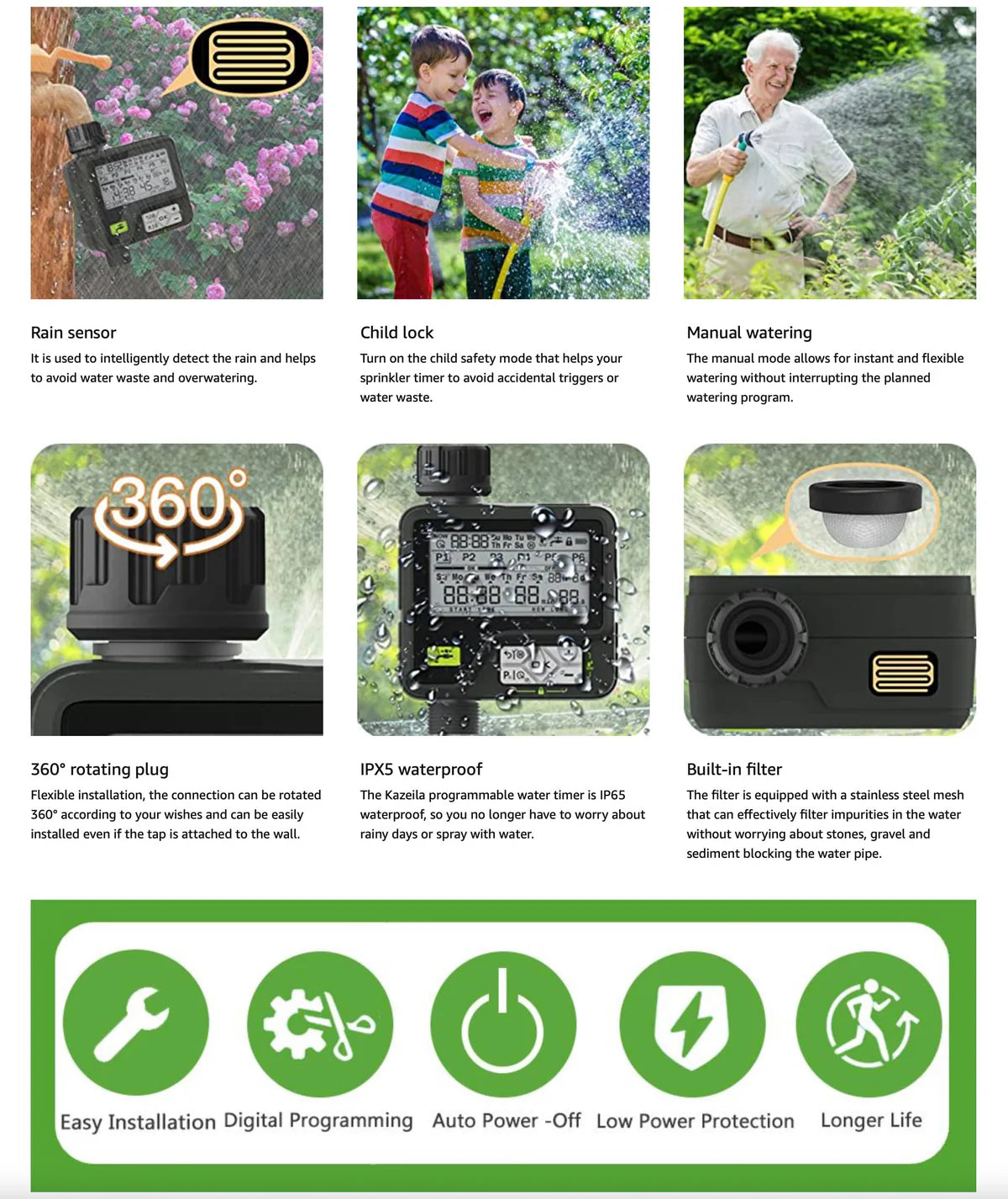 6 Independent Irrigation Programs for Garden Watering