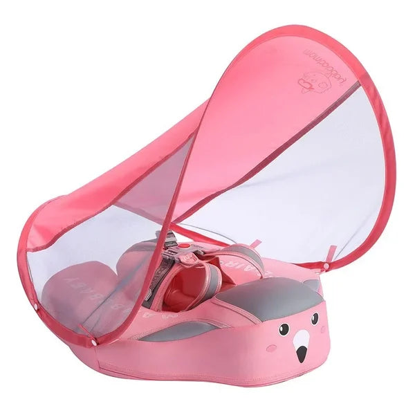 Smart Swim Trainer, Baby Pool Float With Canopy and Solid Swimming Waist Ring