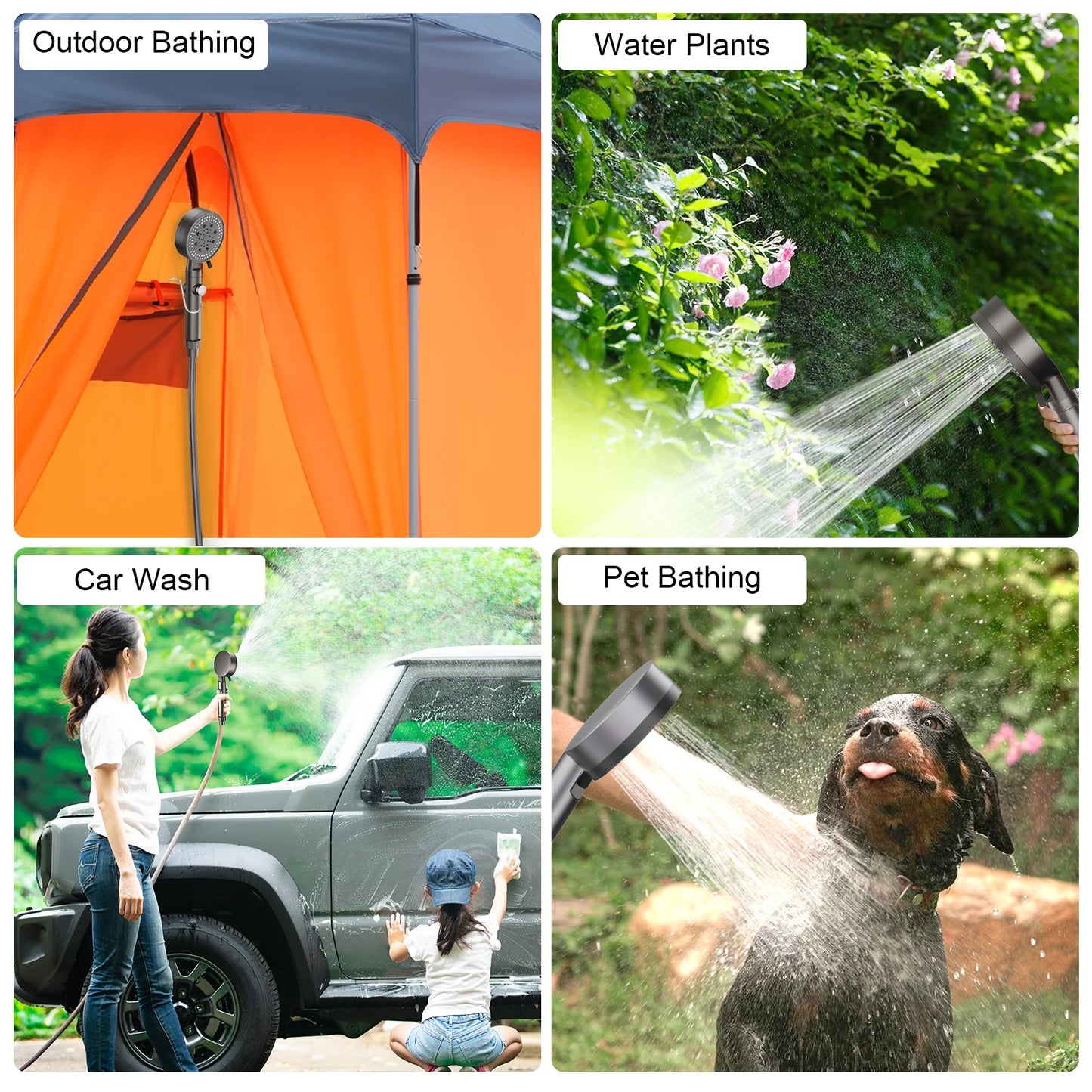 Cilious Rechargeable Portable Camping Shower with Digital Display