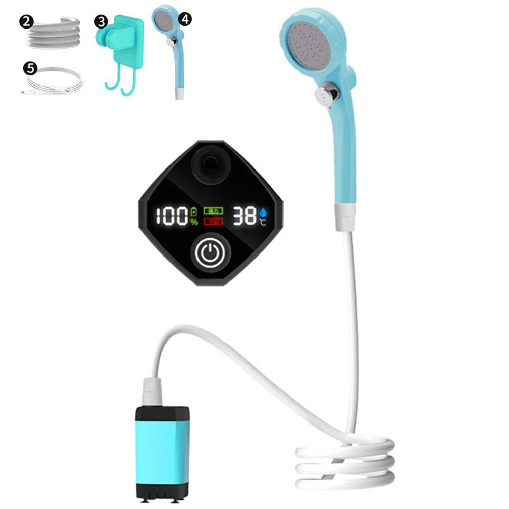 Cilious Rechargeable Portable Camping Shower with Digital Display