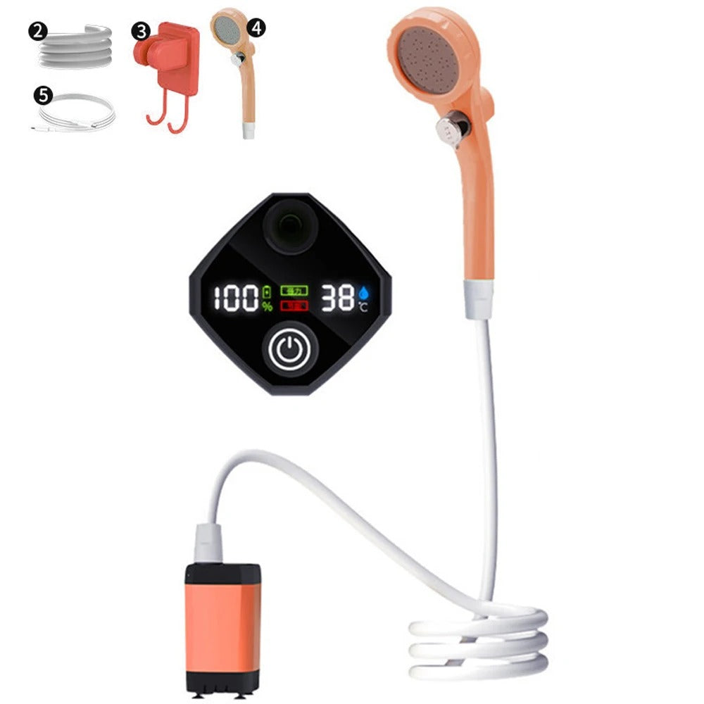 Cilious Rechargeable Portable Camping Shower with Digital Display