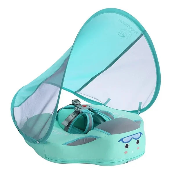 Smart Swim Trainer, Baby Pool Float With Canopy and Solid Swimming Waist Ring