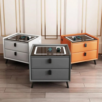 Tech-Integrated Bedside Table