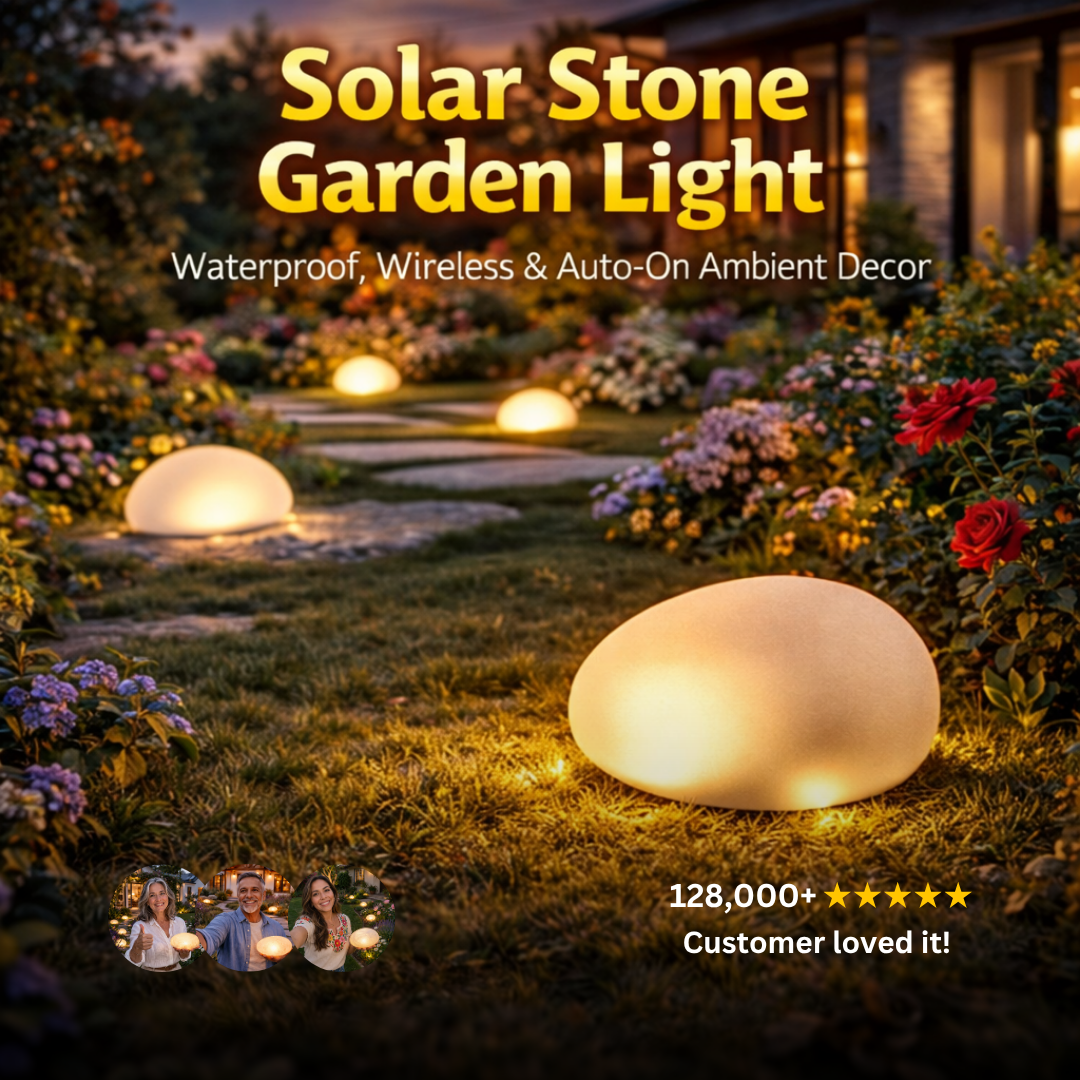 Solar Stone Garden Light - Waterproof, Wireless & Auto‑On Ambient Decor
