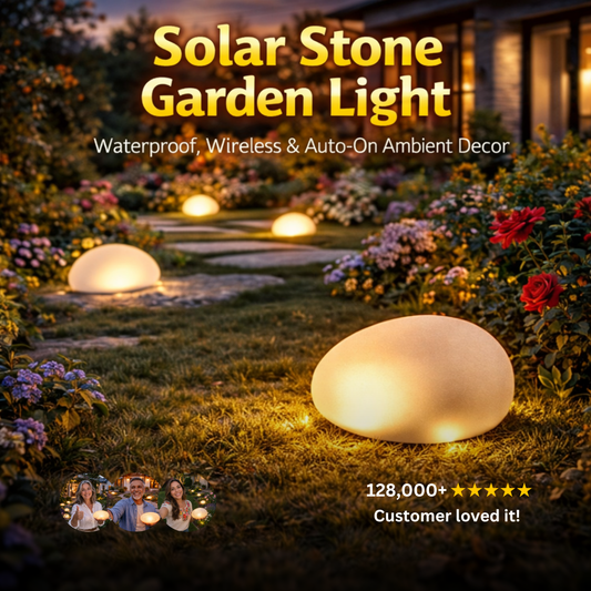 Solar Stone Garden Light - Waterproof, Wireless & Auto‑On Ambient Decor