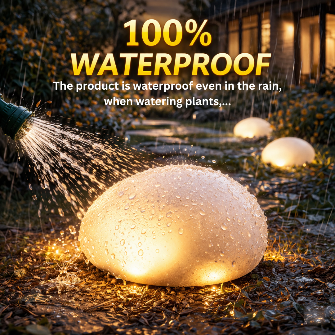 Solar Stone Garden Light - Waterproof, Wireless & Auto‑On Ambient Decor