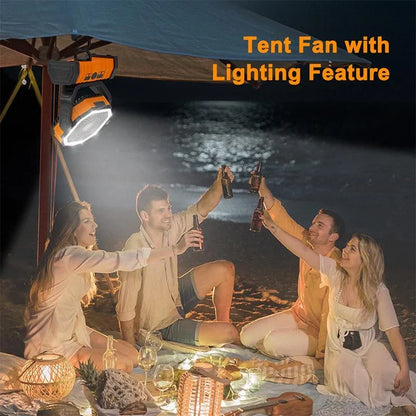 Camping Fan - Powered Fan Rechargeable with LED Lantern