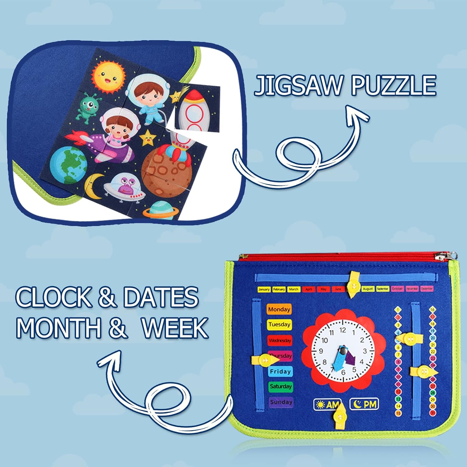 Cilious™ Montessori Busy Board - Sensory-Rich, Skill-Building Educational Toy