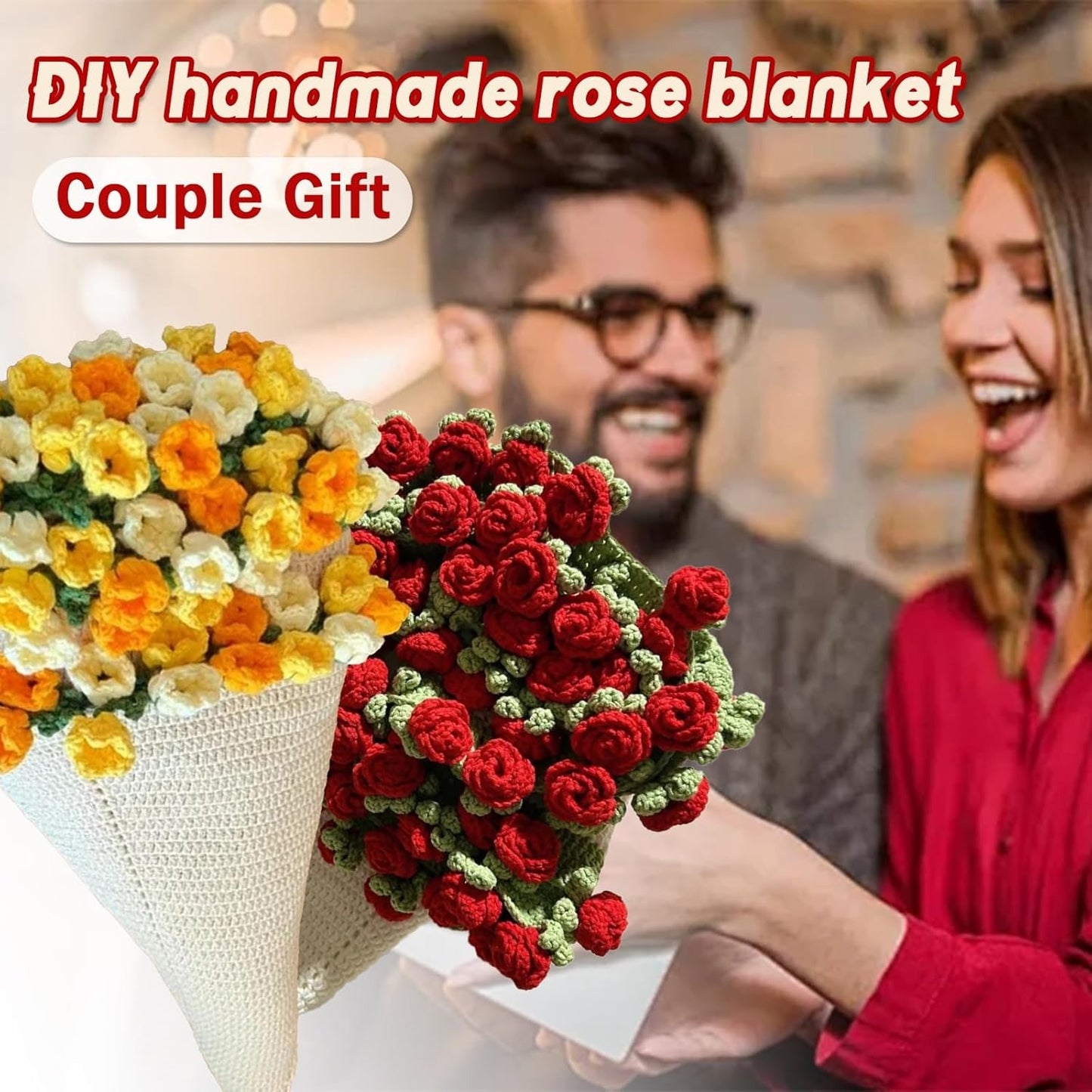Handmade Crochet Rose Bouquet Handmade Floral Gift That Lasts Forever