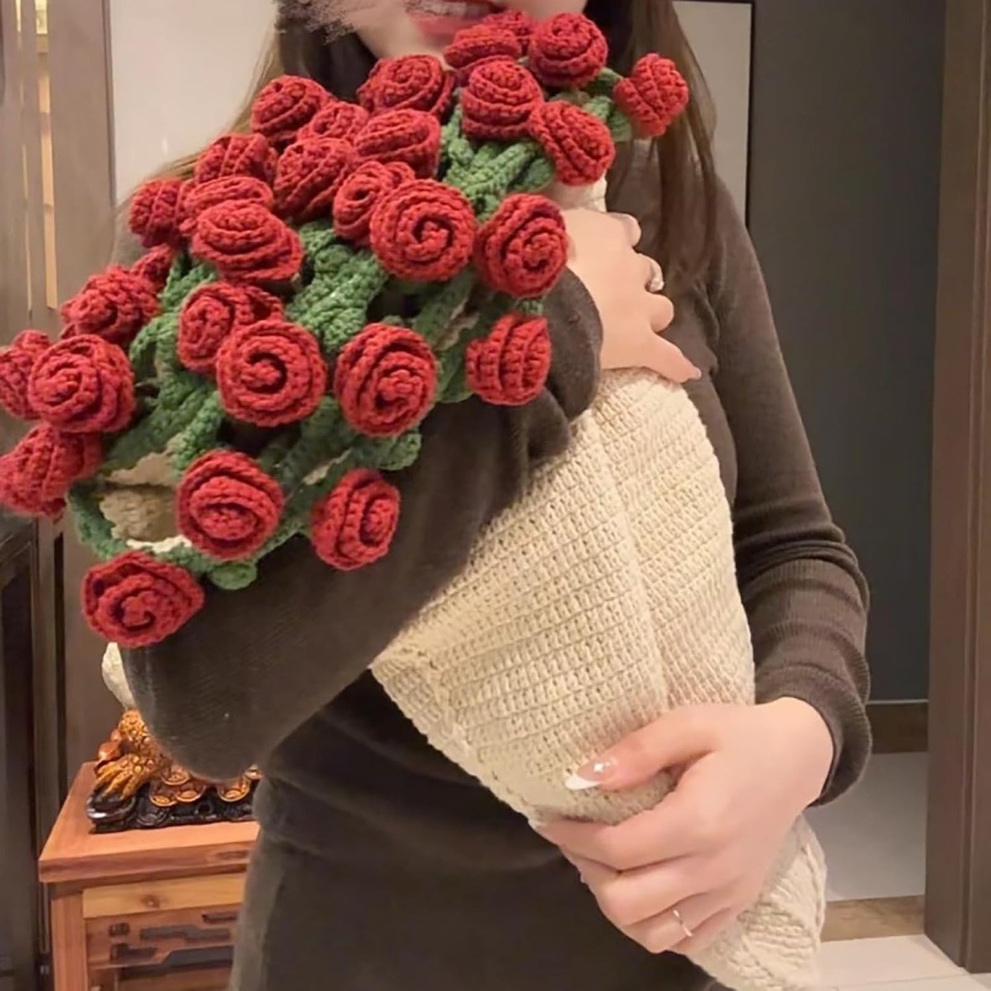 Handmade Crochet Rose Bouquet Handmade Floral Gift That Lasts Forever