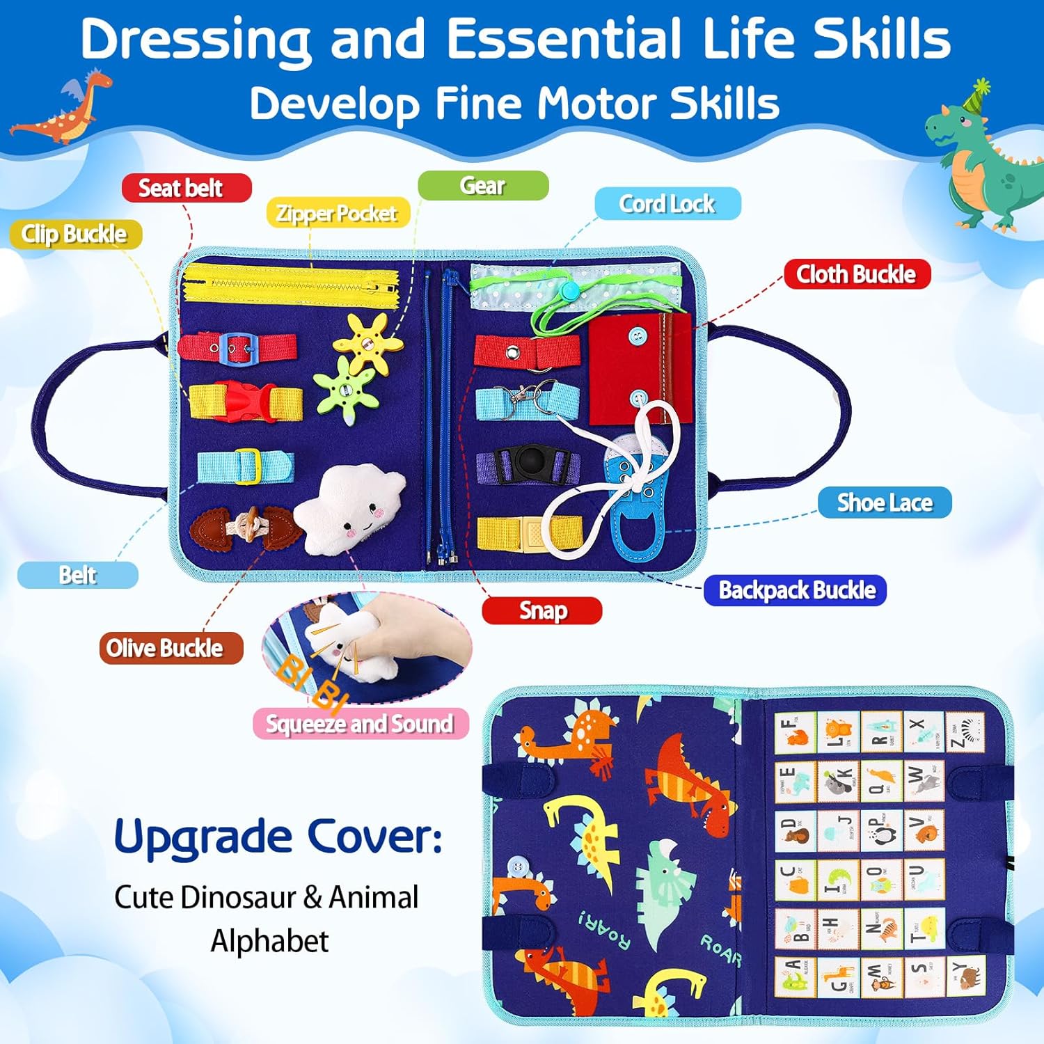 Cilious™ Montessori Busy Board - Sensory-Rich, Skill-Building Educational Toy