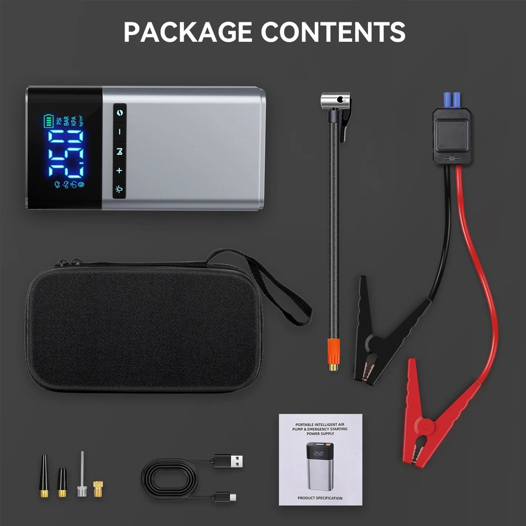 All-in-One Jump Starter & Air Compressor – Compact 6000mAh Power Booster