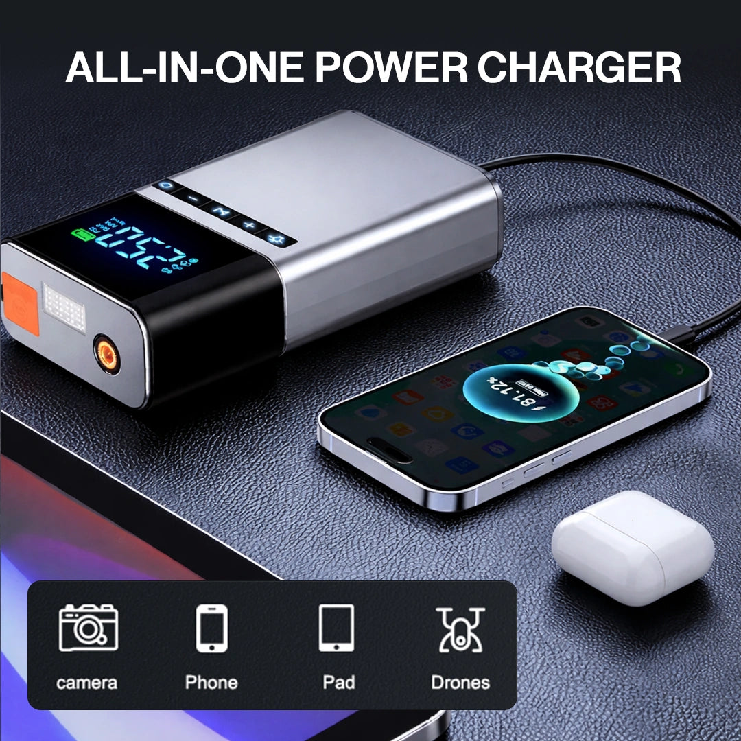 All-in-One Jump Starter & Air Compressor – Compact 6000mAh Power Booster