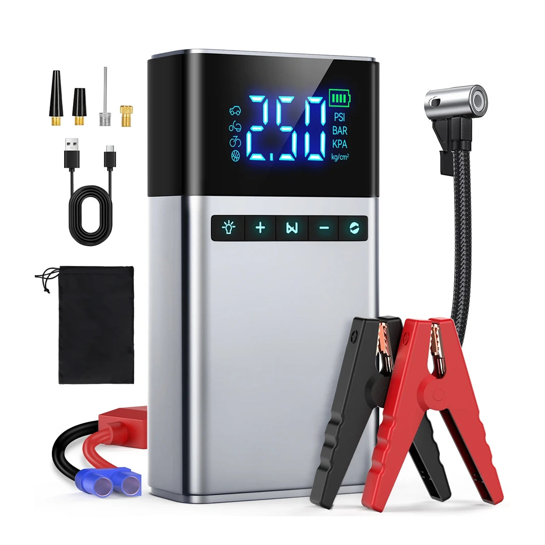 All-in-One Jump Starter & Air Compressor – Compact 6000mAh Power Booster