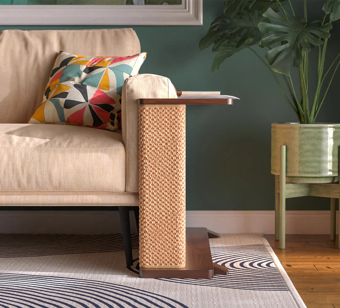 Smart Corner End Table – Sofa Saver, Cat Scratch Station & Stylish Decor