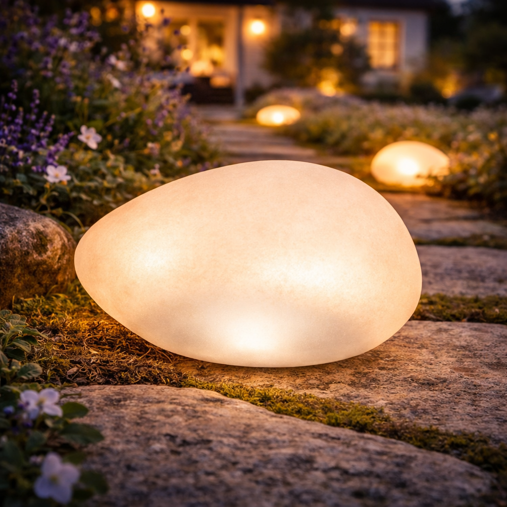 Solar Stone Garden Light - Waterproof, Wireless & Auto‑On Ambient Decor