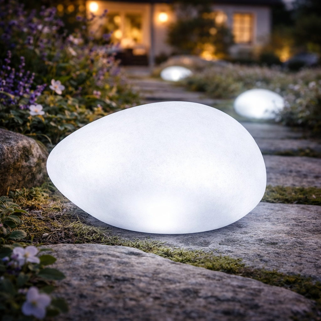 Solar Stone Garden Light - Waterproof, Wireless & Auto‑On Ambient Decor