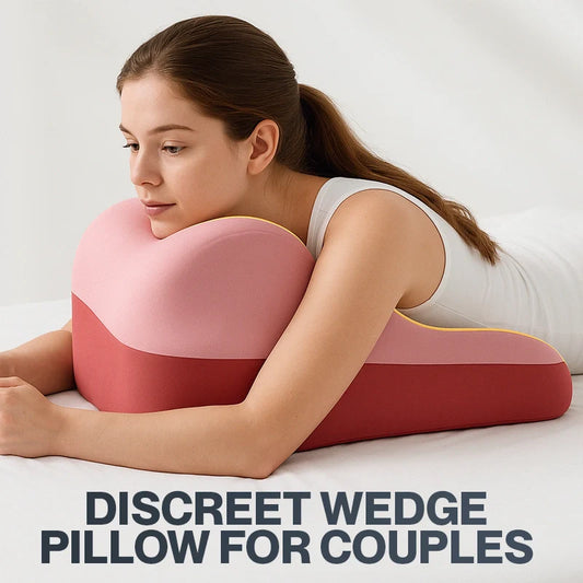 Discreet Wedge Pillow for Couples - Portable Cushion for Intimacy Support, Memory Foam Pillow with Washable Cover